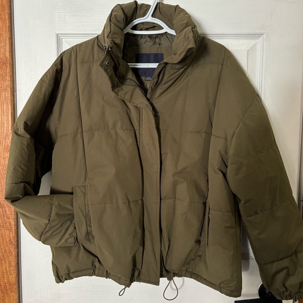 Olive Green Jacket with Hood